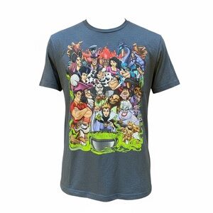 Disney Villains Characters Graphic Gray Short Sleeve T-Shirt Men’s/M